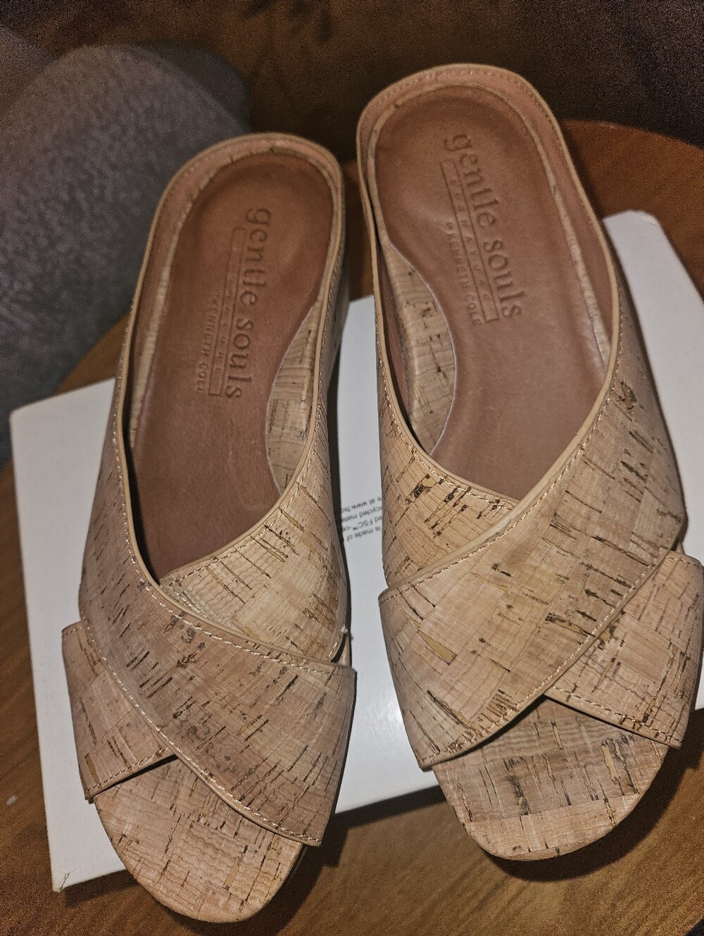 Gentle Souls by Kenneth Cole Nude Leather Wedge